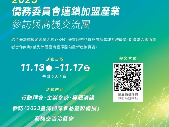 ​ 【2023連鎖加盟產業參訪與商機交流團熱烈報名中】  ​